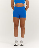 SCULPT BONDED WAIST MINI SHORTS - LUMINOUS BLUE