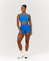 SCULPT BONDED WAIST MINI SHORTS - LUMINOUS BLUE
