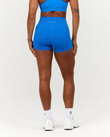 SCULPT BONDED WAIST MINI SHORTS - LUMINOUS BLUE