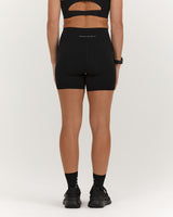 SCULPT BONDED WAIST POCKET BIKER SHORTS - BLACK
