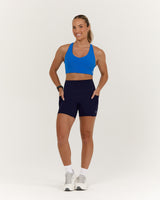 SCULPT BONDED WAIST POCKET BIKER SHORTS - ECLIPSE