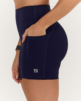 SCULPT BONDED WAIST POCKET BIKER SHORTS - ECLIPSE