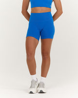 SCULPT BONDED WAIST POCKET BIKER SHORTS - LUMINOUS BLUE