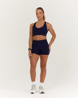 SCULPT BONDED WAIST POCKET MINI SHORTS - ECLIPSE