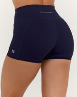 SCULPT BONDED WAIST POCKET MINI SHORTS - ECLIPSE