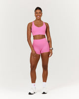 SCULPT BONDED WAIST POCKET MINI SHORTS - PINK TOPAZ