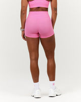 SCULPT BONDED WAIST POCKET MINI SHORTS - PINK TOPAZ