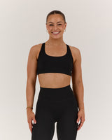 SCULPT CROSS BACK BRA - BLACK
