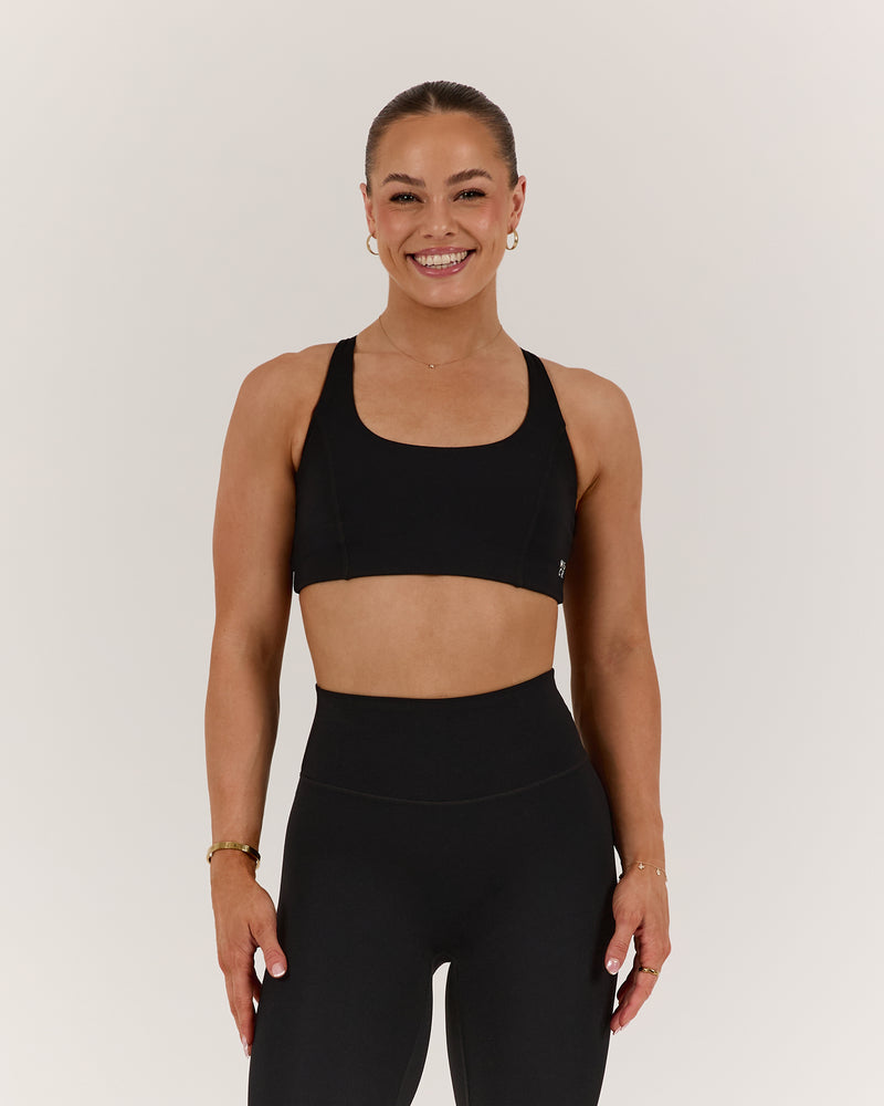 SCULPT CROSS BACK BRA - BLACK