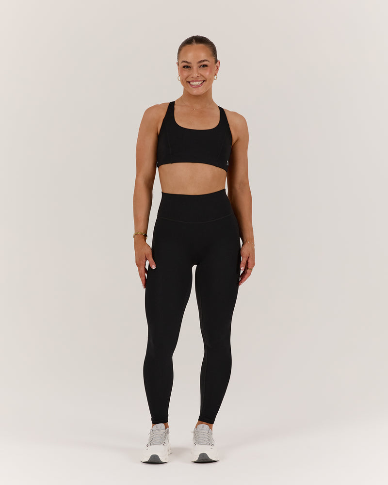 SCULPT CROSS BACK BRA - BLACK