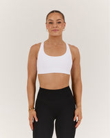 SCULPT CROSS BACK BRA - WHITE