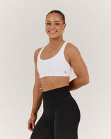 SCULPT CROSS BACK BRA - WHITE