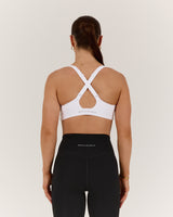 SCULPT CROSS BACK BRA - WHITE