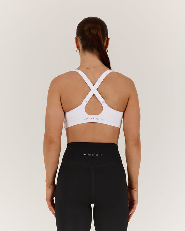 SCULPT CROSS BACK BRA - WHITE