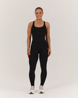 SCULPT CROSS BACK TOP - BLACK