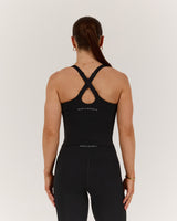SCULPT CROSS BACK TOP - BLACK