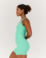 SCULPT CROSS BACK TOP - CYBER MINT