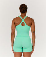 SCULPT CROSS BACK TOP - CYBER MINT