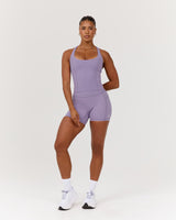 SCULPT CROSS BACK TOP - DUSTED GRAPE