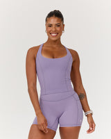 SCULPT CROSS BACK TOP - DUSTED GRAPE