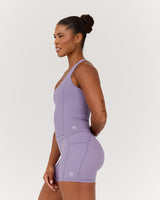 SCULPT CROSS BACK TOP - DUSTED GRAPE