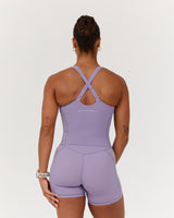 SCULPT CROSS BACK TOP - DUSTED GRAPE