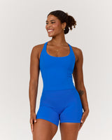 SCULPT CROSS BACK TOP - LUMINOUS BLUE