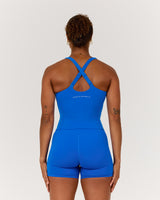 SCULPT CROSS BACK TOP - LUMINOUS BLUE
