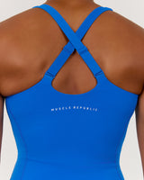 SCULPT CROSS BACK TOP - LUMINOUS BLUE