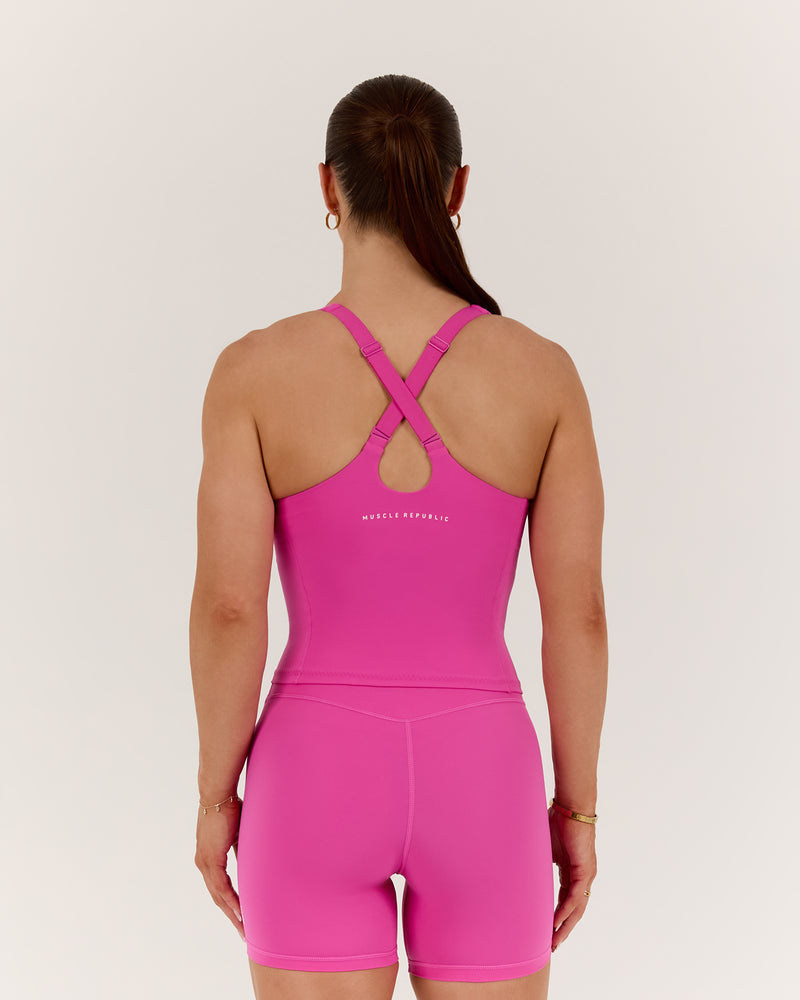 SCULPT CROSS BACK TOP - PARADISE