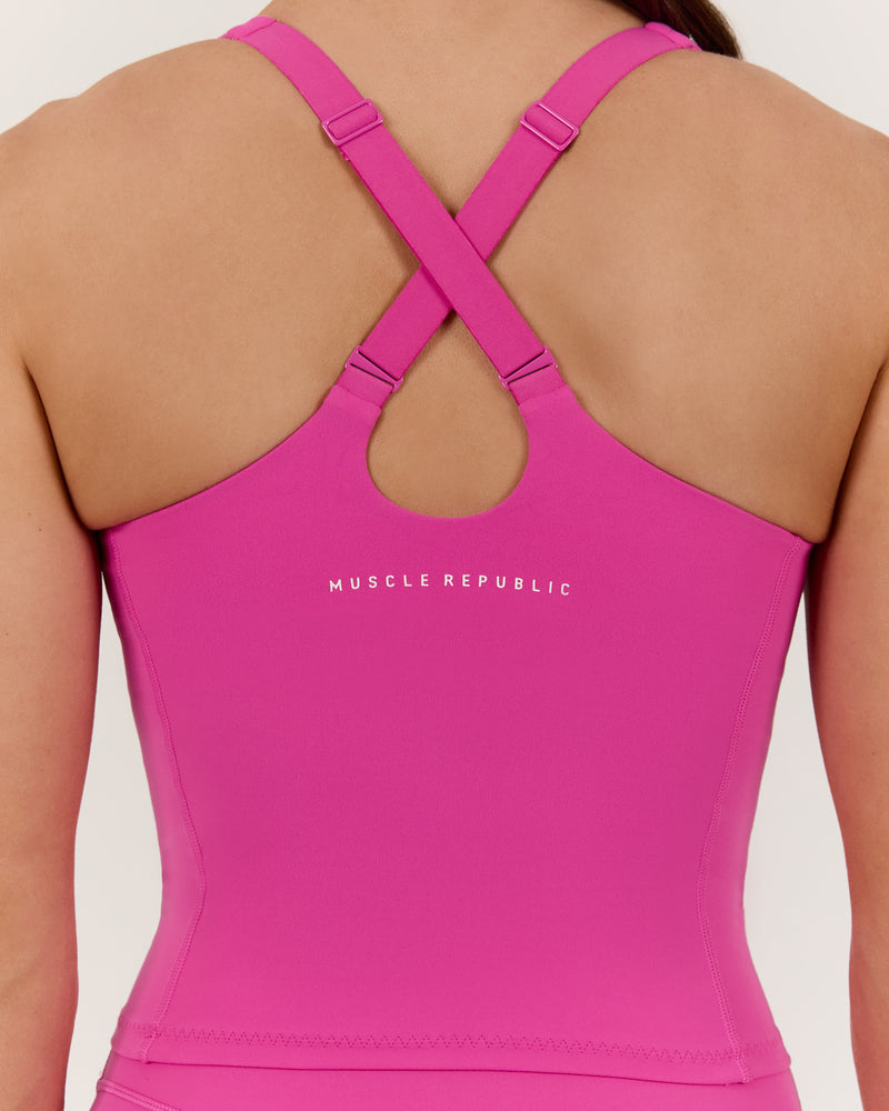 SCULPT CROSS BACK TOP - PARADISE