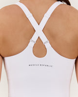 SCULPT CROSS BACK TOP - WHITE