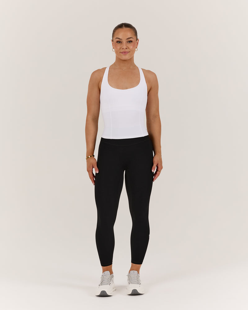SCULPT CROSS BACK TOP - WHITE