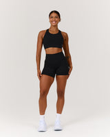 SCULPT POCKET BIKER SHORTS - BLACK