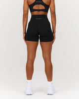 SCULPT POCKET BIKER SHORTS - BLACK