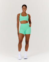 SCULPT POCKET BIKER SHORTS - CYBER MINT