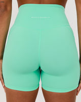 SCULPT POCKET BIKER SHORTS - CYBER MINT