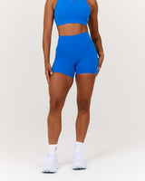 SCULPT POCKET BIKER SHORTS - LUMINOUS BLUE