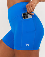 SCULPT POCKET BIKER SHORTS - LUMINOUS BLUE