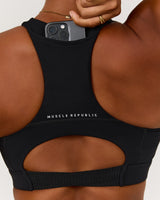 SCULPT POCKET BRA - BLACK