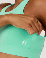 SCULPT POCKET BRA - CYBER MINT
