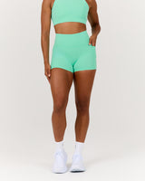 SCULPT POCKET MINI SHORTS - CYBER MINT