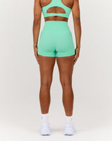 SCULPT POCKET MINI SHORTS - CYBER MINT