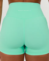 SCULPT POCKET MINI SHORTS - CYBER MINT