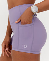 SCULPT POCKET MINI SHORTS - DUSTED GRAPE