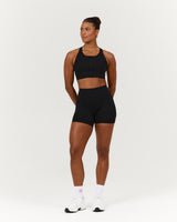 SCULPT ZIP FRONT BRA - BLACK