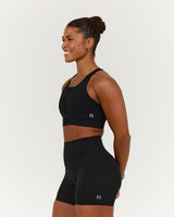 SCULPT ZIP FRONT BRA - BLACK