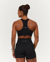 SCULPT ZIP FRONT BRA - BLACK