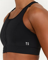 SCULPT ZIP FRONT BRA - BLACK