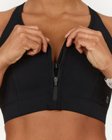 SCULPT ZIP FRONT BRA - BLACK